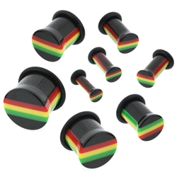 Striped uv ear plugs, print ear plugs, flesh tunnel, logo picture saddle ear expanders