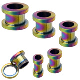 Anodized 316l stainless steel screw on flesh tunnel