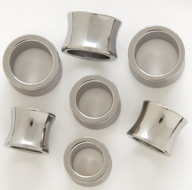 316l stainless steel sadde double flare flesh tunnel