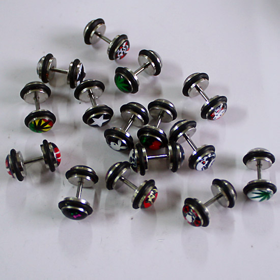 Anodized 316l stainless steel screw on flesh tunnel