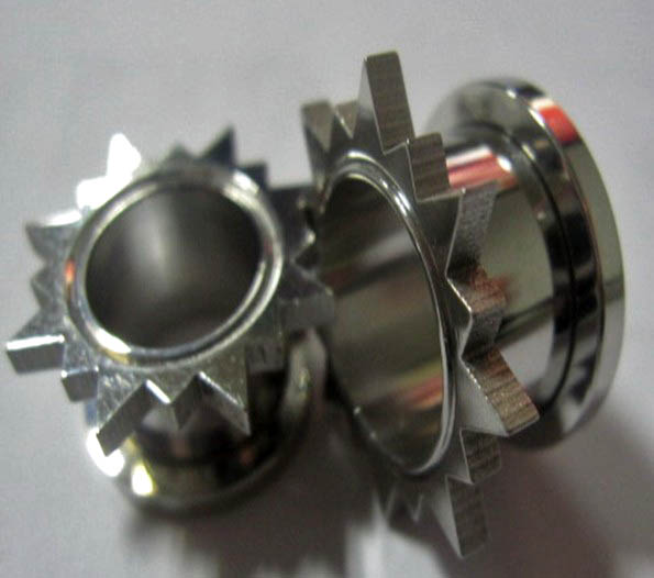 Spark 316l stainless steel flesh tunnel, ear plugs