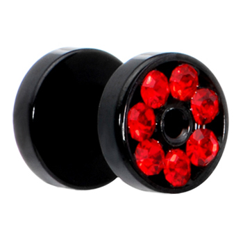 CZ stone 316l stainless steel flesh tunnel, cz jewelry ear plugs