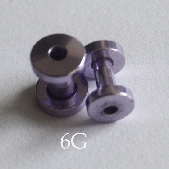 Anodized 316l stainless steel screw on flesh tunnel