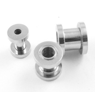 Anodized 316l stainless steel screw on flesh tunnel