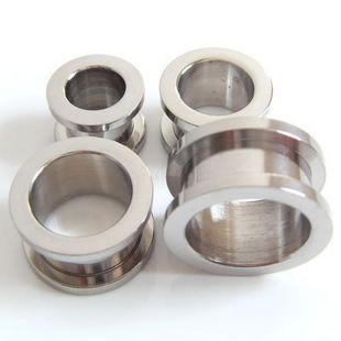 Anodized 316l stainless steel screw on flesh tunnel