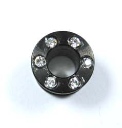 CZ stone 316l stainless steel flesh tunnel, cz jewelry ear plugs