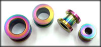 Anodized 316l stainless steel screw on flesh tunnel