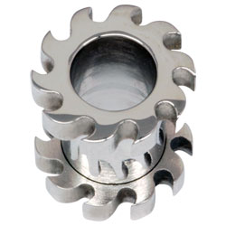 Spark 316l stainless steel flesh tunnel, ear plugs