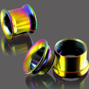 Anodized Internally thread 316l stainless steel screw on flesh tunnel,ear plugs,ear taper body pierc