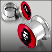 Anodized Internally thread logo picture 316l stainless steel screw on flesh tunnel,ear plugs,ear tap