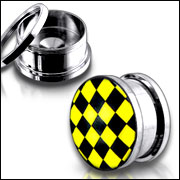 Anodized Externally thread logo picture 316l stainless steel screw on flesh tunnel,ear plugs,ear tap