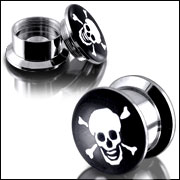 Anodized Externally thread logo picture 316l stainless steel screw on flesh tunnel,ear plugs,ear tap