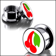 Anodized Internally thread logo picture 316l stainless steel screw on flesh tunnel,ear plugs,ear tap