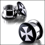 Anodized Internally thread logo picture 316l stainless steel screw on flesh tunnel,ear plugs,ear tap