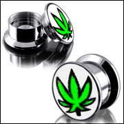 Anodized Internally thread logo picture 316l stainless steel screw on flesh tunnel,ear plugs,ear tap