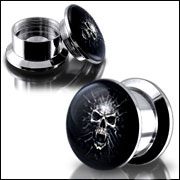 Anodized Internally thread logo picture 316l stainless steel screw on flesh tunnel,ear plugs,ear tap