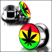 Anodized Internally thread logo picture 316l stainless steel screw on flesh tunnel,ear plugs,ear tap