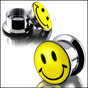 Anodized Internally thread logo picture 316l stainless steel screw on flesh tunnel,ear plugs,ear tap