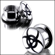 Anodized Internally thread logo picture 316l stainless steel screw on flesh tunnel,ear plugs,ear tap