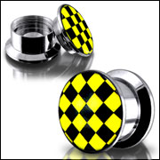 Anodized Internally thread logo picture 316l stainless steel screw on flesh tunnel,ear plugs,ear tap