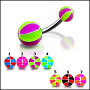 316l stainless steel belly rings with fancy collection UV balls, belly bars,navel ring,belly button 