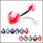 316l stainless steel belly rings with fancy collection UV balls, belly bars,navel ring,belly button 