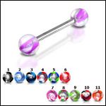 316l stainless steel Tongue Barbells with collection uv balls, straight barbell, tongue rings,body p