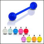 UV acrylic Tongue Barbells with collection uv balls, straight barbell, tongue rings,body piercing je