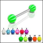 316l stainless steel Tongue Barbells with collection uv balls, straight barbell, tongue rings,body p