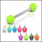 316l stainless steel Tongue Barbells with collection uv balls, straight barbell, tongue rings,body p