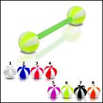 UV acrylic Tongue Barbells with collection uv balls, straight barbell, tongue rings,body piercing je