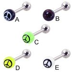 316l stainless steel Tongue Barbells with collection uv balls, straight barbell, tongue rings,body p