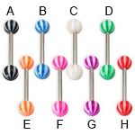 316l stainless steel Tongue Barbells with collection uv balls, straight barbell, tongue rings,body p