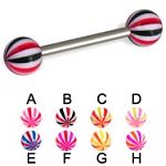 316l stainless steel Tongue Barbells with collection uv balls, straight barbell, tongue rings,body p