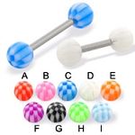 316l stainless steel Tongue Barbells with collection uv balls, straight barbell, tongue rings,body p