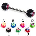 316l stainless steel Tongue Barbells with collection uv balls, straight barbell, tongue rings,body p