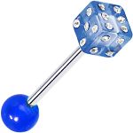 316l stainless steel Tongue Barbells with collection cones/dice, straight barbell, tongue rings,body