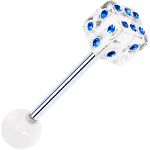 316l stainless steel Tongue Barbells with collection cones/dice, straight barbell, tongue rings,body