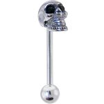 316l stainless steel Tongue Barbells with skull, straight barbell, tongue rings,body piercing jewelr