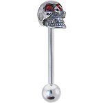 316l stainless steel Tongue Barbells with skull, straight barbell, tongue rings,body piercing jewelr