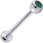 316l stainless steel Tongue Barbells with cz stone, straight barbell, tongue rings,body piercing jew