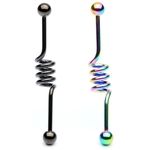 316l stainless steel spiral Tongue Barbells, straight barbell, tongue rings,body piercing jewelry