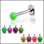 316l stainless steel labret with uv balls,body piercing jewelry,fashion jewelry,lip rings,labret pie