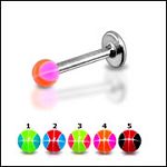 316l stainless steel labret with uv balls,body piercing jewelry,fashion jewelry,lip rings,labret pie