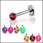 316l stainless steel labret with uv balls,body piercing jewelry,fashion jewelry,lip rings,labret pie