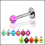 316l stainless steel labret with uv balls,body piercing jewelry,fashion jewelry,lip rings,labret pie