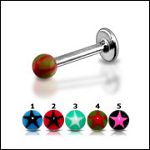 316l stainless steel labret with uv balls,body piercing jewelry,fashion jewelry,lip rings,labret pie