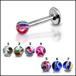 316l stainless steel labret with uv balls,body piercing jewelry,fashion jewelry,lip rings,labret pie