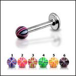 316l stainless steel labret with uv balls,body piercing jewelry,fashion jewelry,lip rings,labret pie