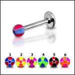 316l stainless steel labret with uv balls,body piercing jewelry,fashion jewelry,lip rings,labret pie